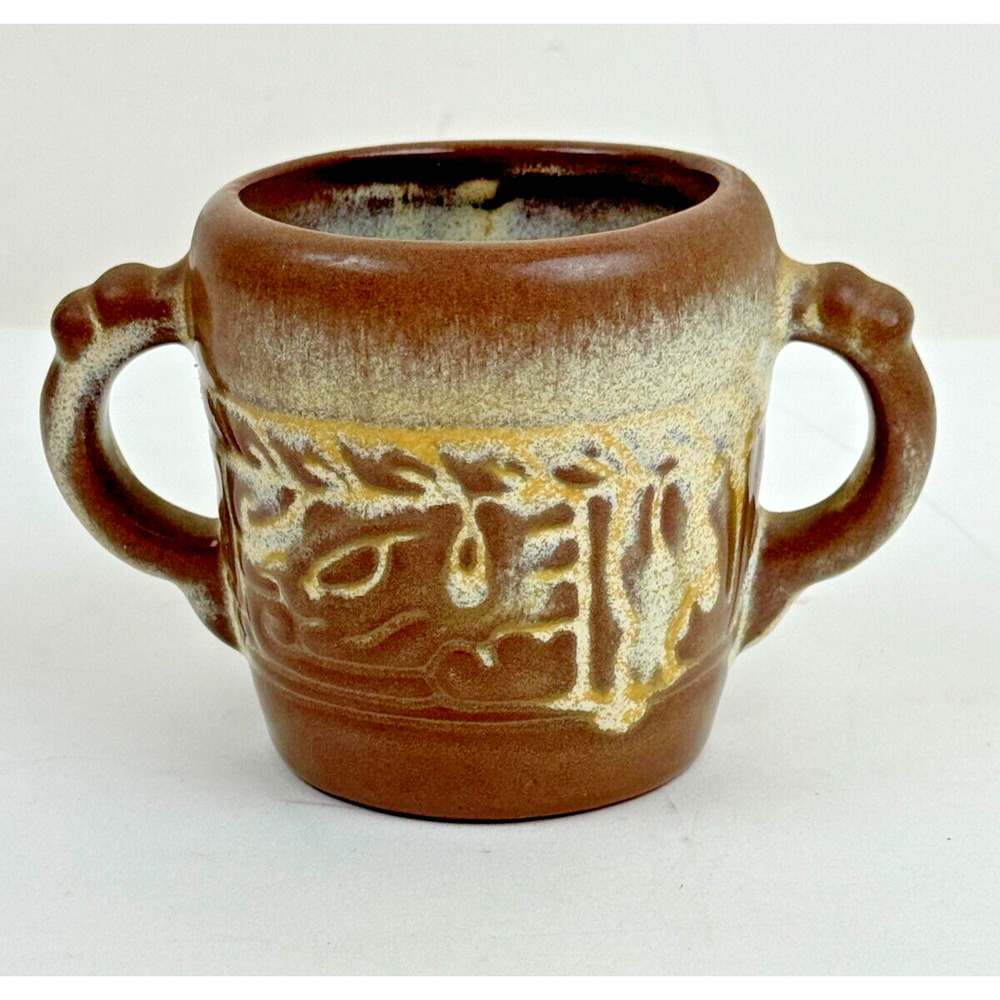 Frankoma Pottery Mayan Aztec Brown Sugar Bowl Only NO LID Embossed